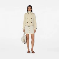 Cropped Cotton Blend Trench Jacket in Alpine - Women, Tropical Gabardine | Burberry® Official