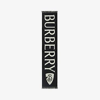 Logo Wool Scarf in Black/calico | Burberry® Official