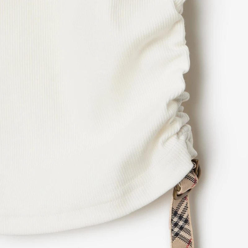 Festival Cotton Blend Tank Top in Chalk - Women | Burberry® Official