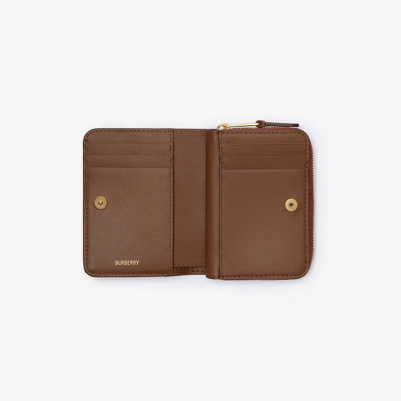 Small Check Zip Wallet in Archive beige - Women, Cotton | Burberry® Official