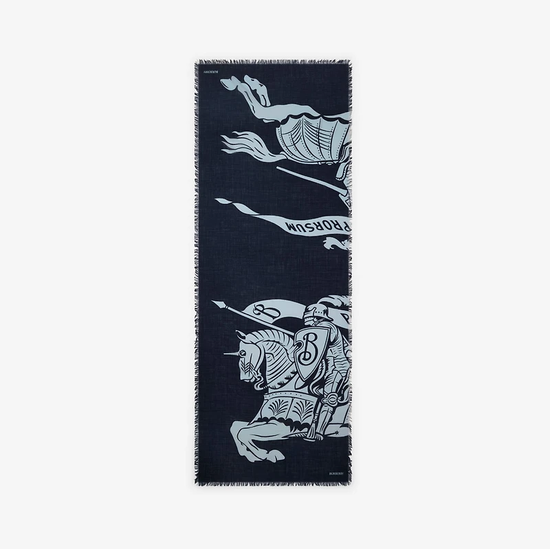 Wide EKD Wool Scarf in Bank | Burberry® Official