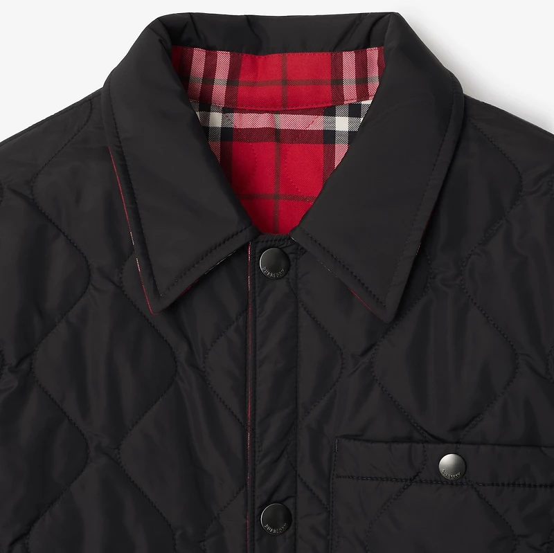 Reversible Quilted Nylon Overshirt in Black - Men | Burberry® Official