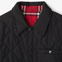 Reversible Quilted Nylon Overshirt in Black - Men | Burberry® Official
