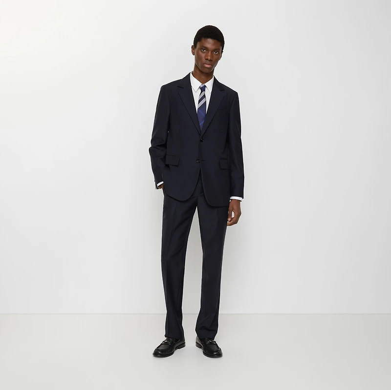 Wool Mohair Tailored Trousers in Navy - Men | Burberry® Official
