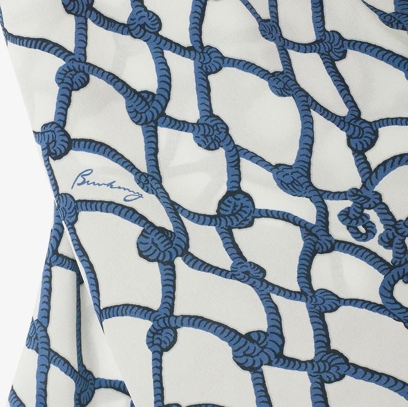 Knot Silk Top in Pool - Women | Burberry® Official