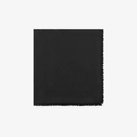 Wide Check Wool Silk Scarf in Black | Burberry® Official