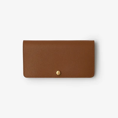 Leather Continental Wallet in Tawny brown - Women | Burberry® Official