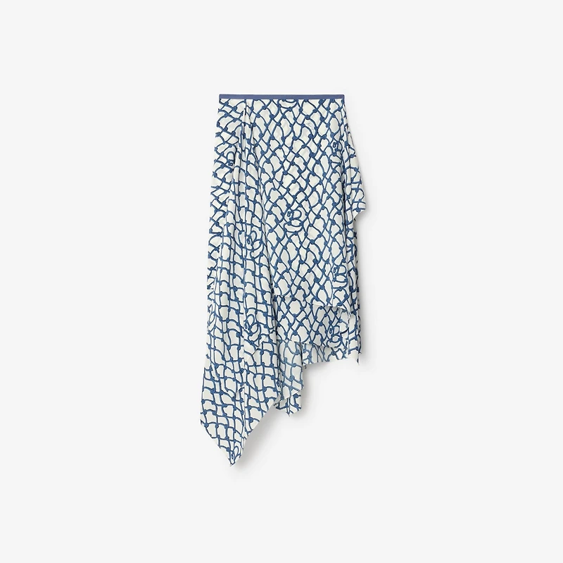 Knot Silk Skirt in Pool - Women | Burberry® Official