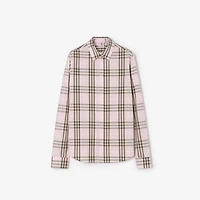 Regular Fit Check Cotton Shirt in Mallow pink - Women | Burberry® Official