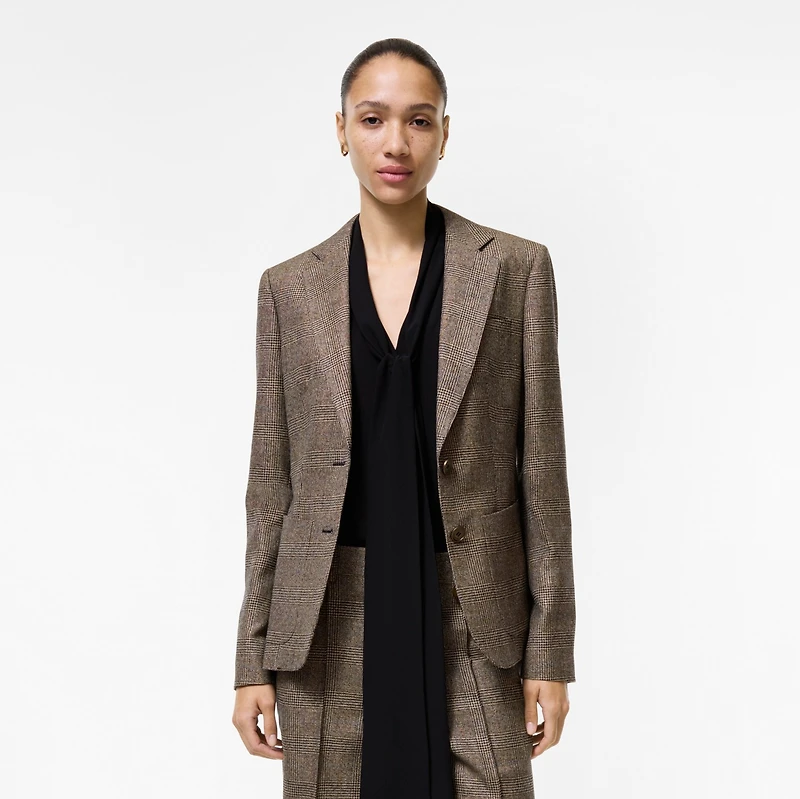 Wool Linen Blend Tailored Jacket in Soap beige/brown - Women | Burberry® Official