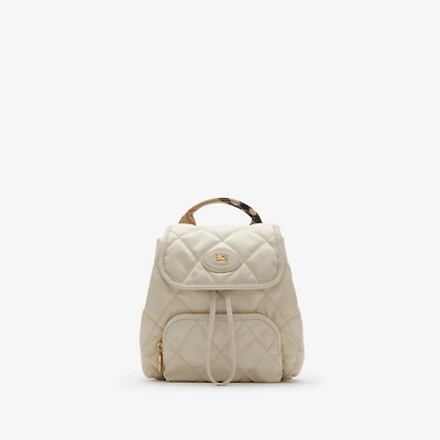 Mini Horseshoe Backpack in Soap beige - Women, Nylon | Burberry® Official