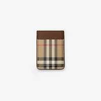 Check Magnetic Card Case in Archive beige - Men, Cotton | Burberry® Official