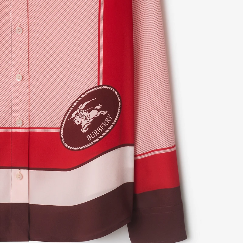 Regular Fit Knight Stamp Box Silk Shirt - Women | Burberry® Official