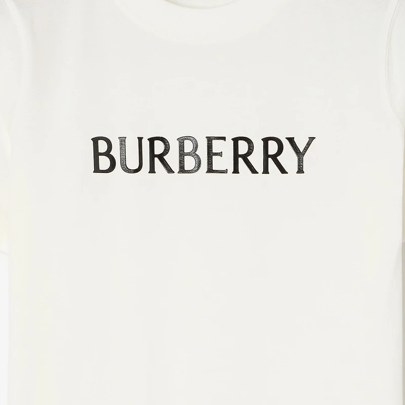 Logo Cotton T-shirt in Chalk white - Women | Burberry® Official