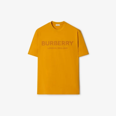 Logo Cotton T-shirt in Rich ochre - Men | Burberry® Official