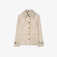 Micro Check-stitch Nylon Jacket in Stone beige - Women | Burberry® Official