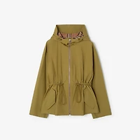 Cotton Blend Hooded Jacket in Cool olive green - Women | Burberry® Official