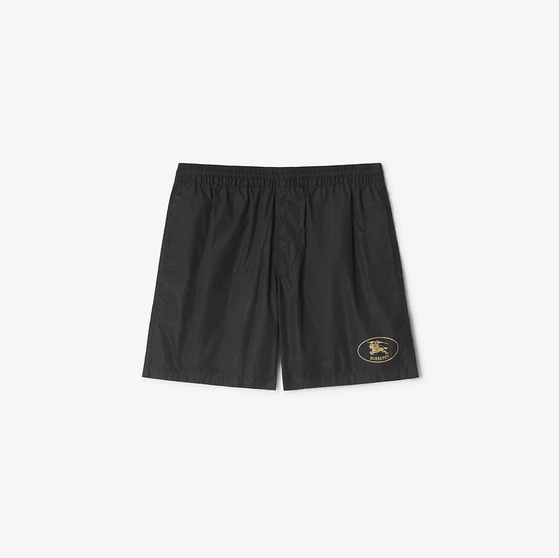 Knight Stamp Swim Shorts in Black - Men, Nylon | Burberry® Official