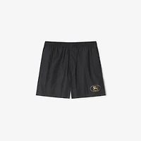 Knight Stamp Swim Shorts in Black - Men, Nylon | Burberry® Official