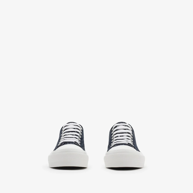 Check Sneakers in Indigo - Women, Cotton | Burberry® Official