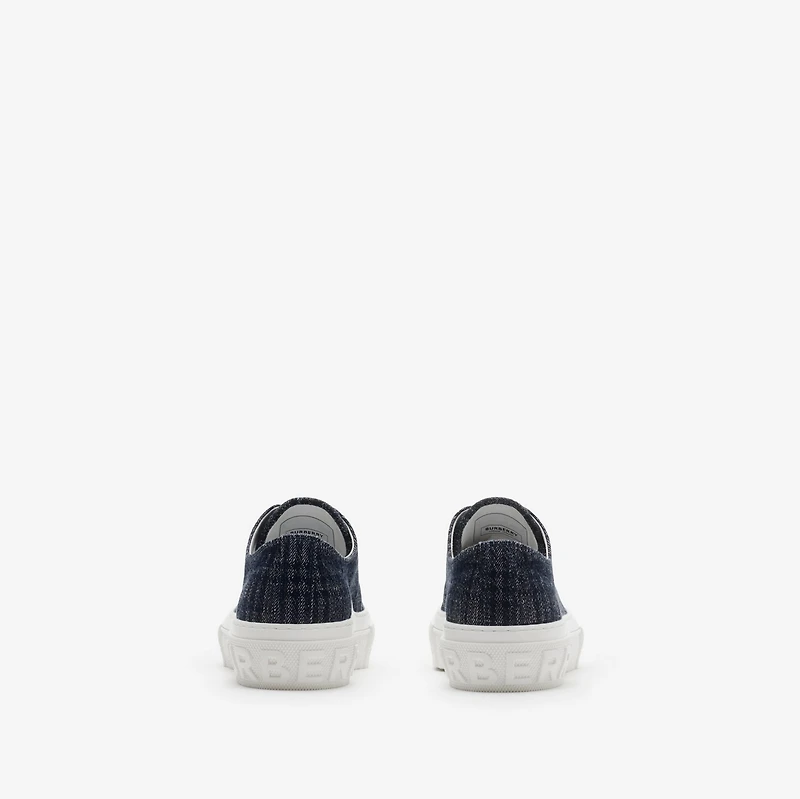 Check Sneakers in Indigo - Women, Cotton | Burberry® Official