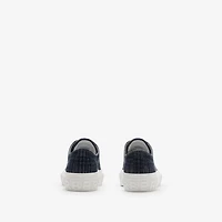 Check Sneakers in Indigo - Women, Cotton | Burberry® Official