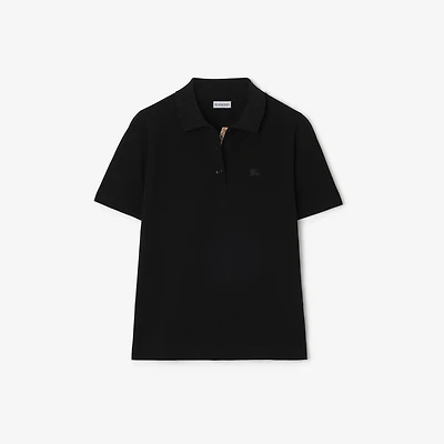 Cotton Polo Shirt in Black - Women | Burberry® Official