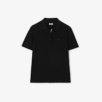 Cotton Polo Shirt in Black - Women | Burberry® Official