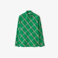 Regular Fit Check Cotton Shirt in Leaf green - Men | Burberry® Official