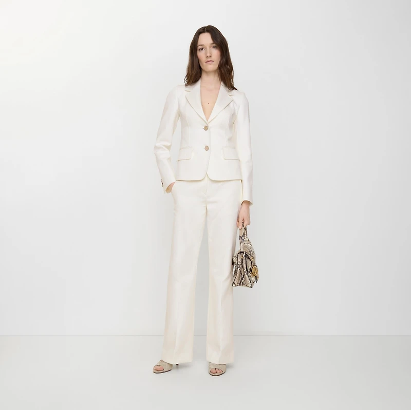Cotton Tailored Jacket in Seashell white - Women | Burberry® Official