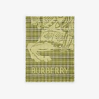 Wide EKD Check Wool Silk Scarf in Pea green | Burberry® Official