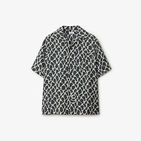 Relaxed Fit Knot Silk Poplin Shirt in Magnet - Men | Burberry® Official
