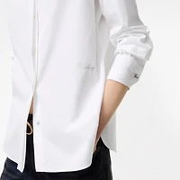 Classic Fit Grosgrain Trim Cotton Shirt in Optic white - Women | Burberry® Official