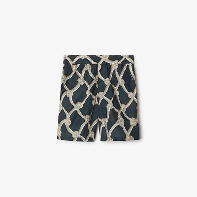 Knot Nylon Shorts in Magnet - Men | Burberry® Official