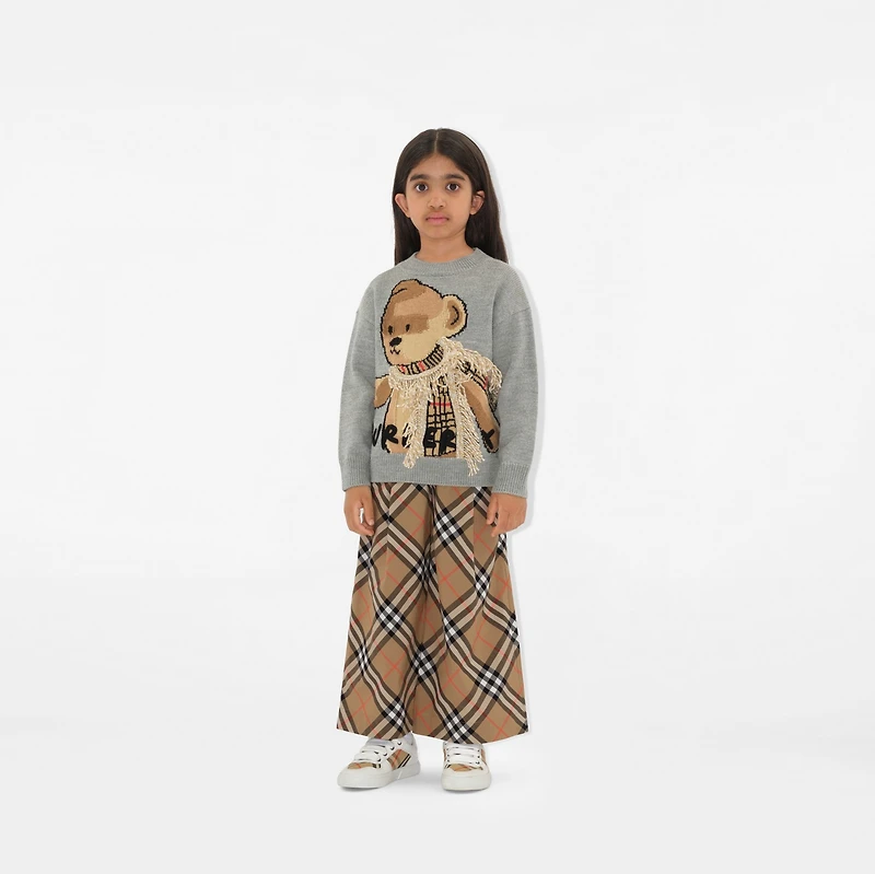 Check Cotton Trousers in Sand | Burberry® Official