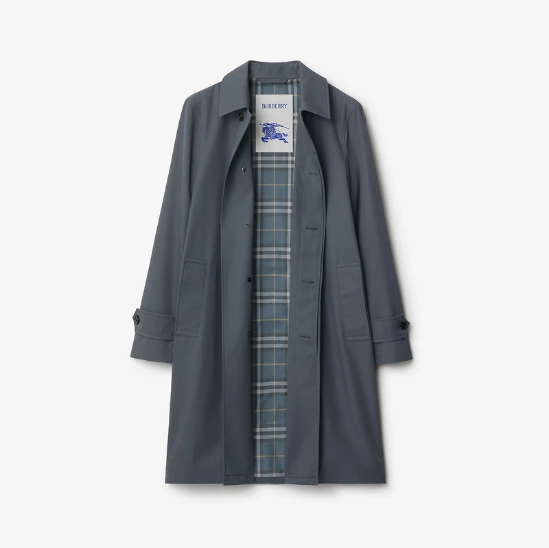 Long Gabardine Car Coat in Magnet - Men, Cotton | Burberry® Official
