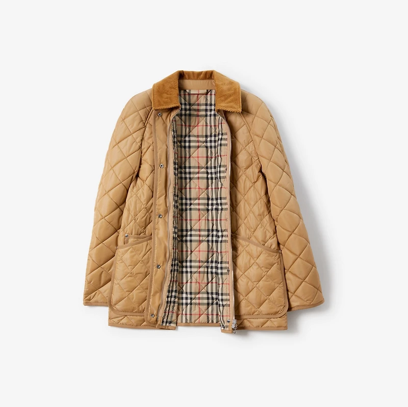 Quilted Nylon Barn Jacket in Archive beige - Women | Burberry® Official