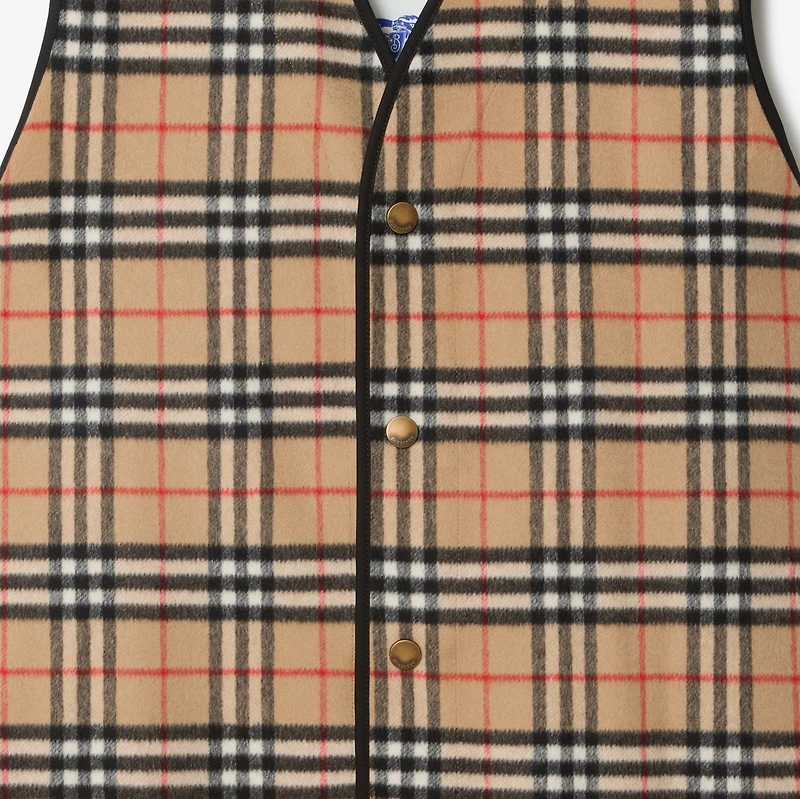 Check Wool Cashmere Warmer in Archive beige - Men | Burberry® Official