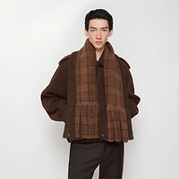 Detachable Scarf Wool Blend Jacket in Ginger/ginger - Men | Burberry® Official