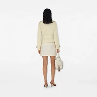 Cropped Cotton Blend Trench Jacket in Alpine - Women, Tropical Gabardine | Burberry® Official