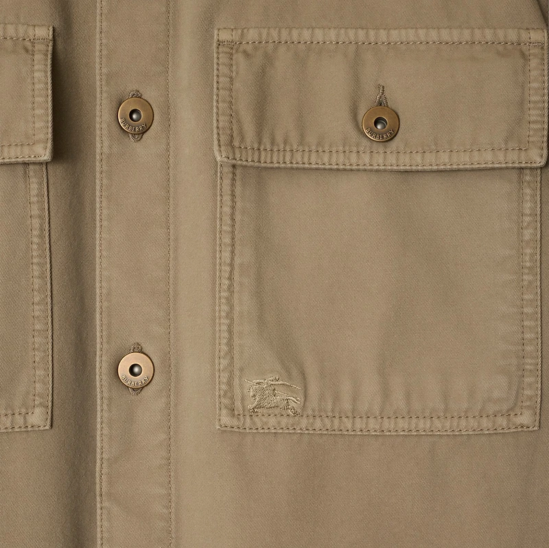 Cotton Overshirt in Quill - Men | Burberry® Official