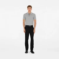 Cotton Polo Shirt in Pale grey melange - Men | Burberry® Official