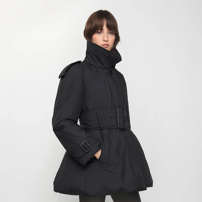 Belted Berryhill Padded Car Coat in Black - Women | Burberry® Official