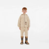 Check Label Cotton Zip Hoodie in Calico | Burberry® Official