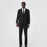 Slim Fit Wool Tailored Jacket in Black - Men | Burberry® Official