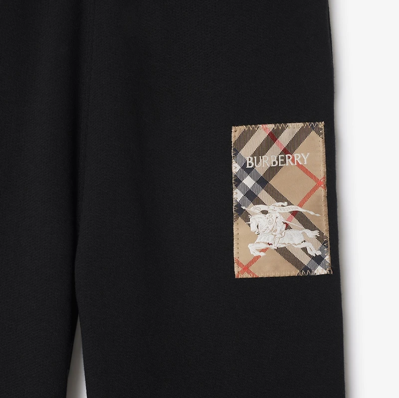Check Label Cotton Jogging Pants in Black | Burberry® Official