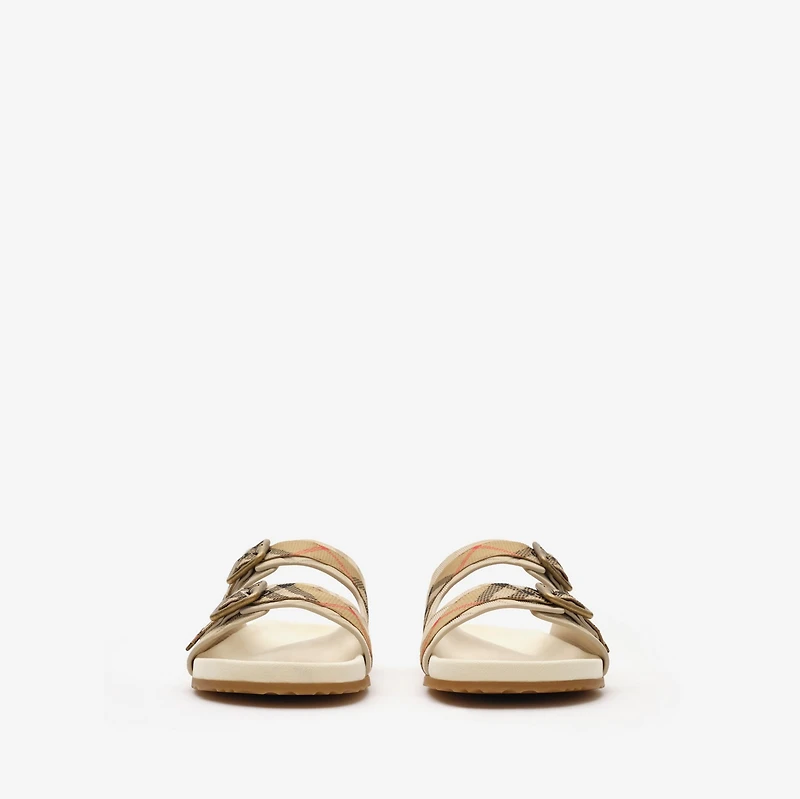 Check Suede Urchin Sandals in Bake beige - Men | Burberry® Official