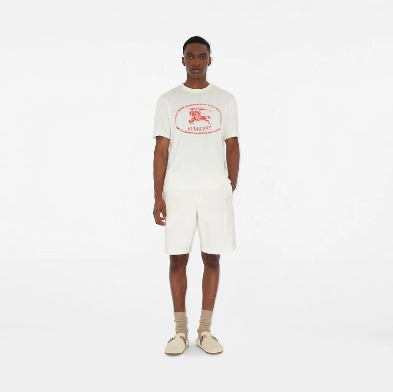 Knight Stamp Towelling T-shirt in Chalk white - Men, Cotton | Burberry® Official