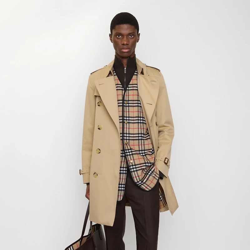 Check Wool Cashmere Warmer in Archive beige - Men | Burberry® Official