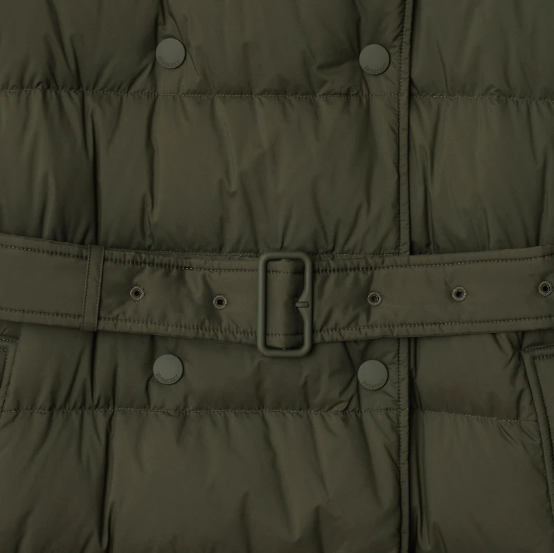 Long Nylon Hooded Puffer Coat in Shale - Women | Burberry® Official